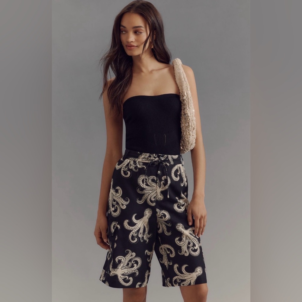 Farm Rio Anthropologie octopus print Bermuda shorts